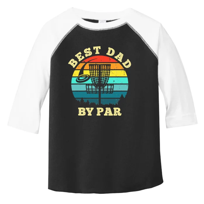 Best Dad By Par Disc Golf retro Frisbee Father's Day Toddler Fine Jersey T-Shirt