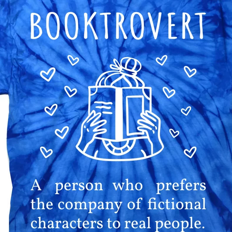 Booktrovert Definition Book Introvert Bookworm Librarian Gift Tie-Dye T-Shirt