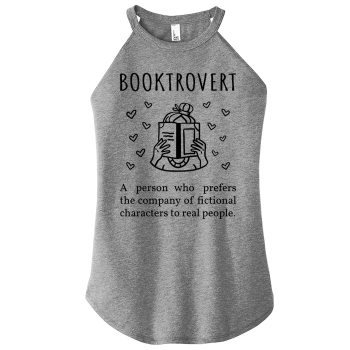 Booktrovert Definition Book Introvert Bookworm Librarian Gift Women’s Perfect Tri Rocker Tank