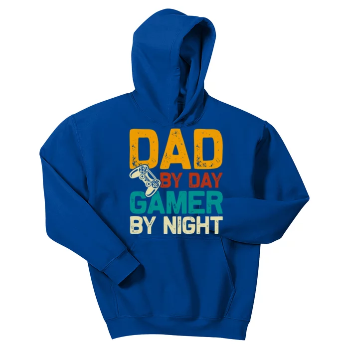 Birthday Dad By Day Gamer By Night Funny Gift Kids Hoodie