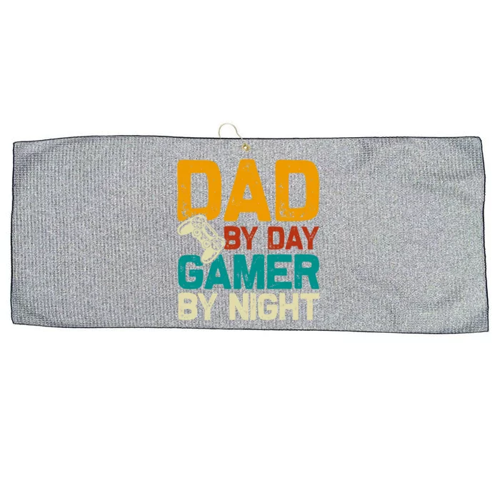 Birthday Dad By Day Gamer By Night Funny Gift Large Microfiber Waffle Golf Towel