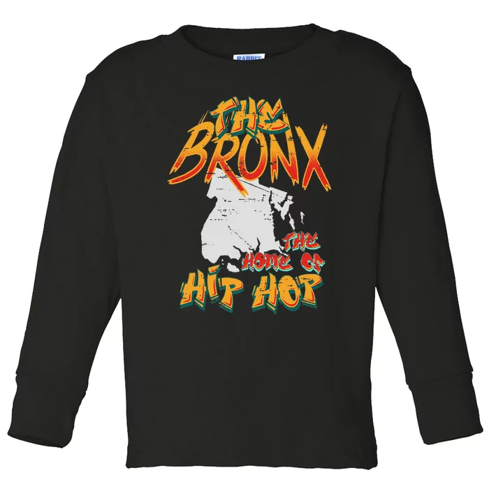 Boogie Down Bronx Hip Hop Rap Graffiti Art Music Design Toddler Long Sleeve Shirt