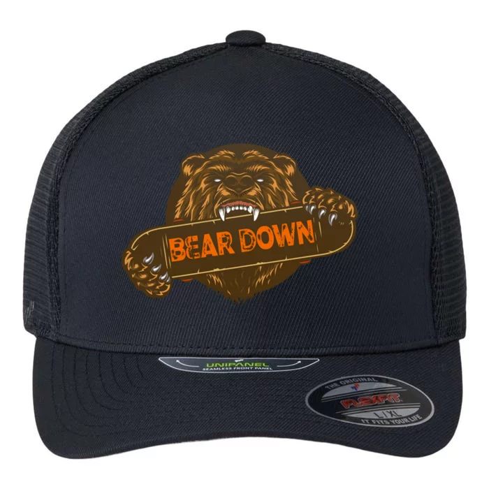 Bear Down Brown Bear Flexfit Unipanel Trucker Cap