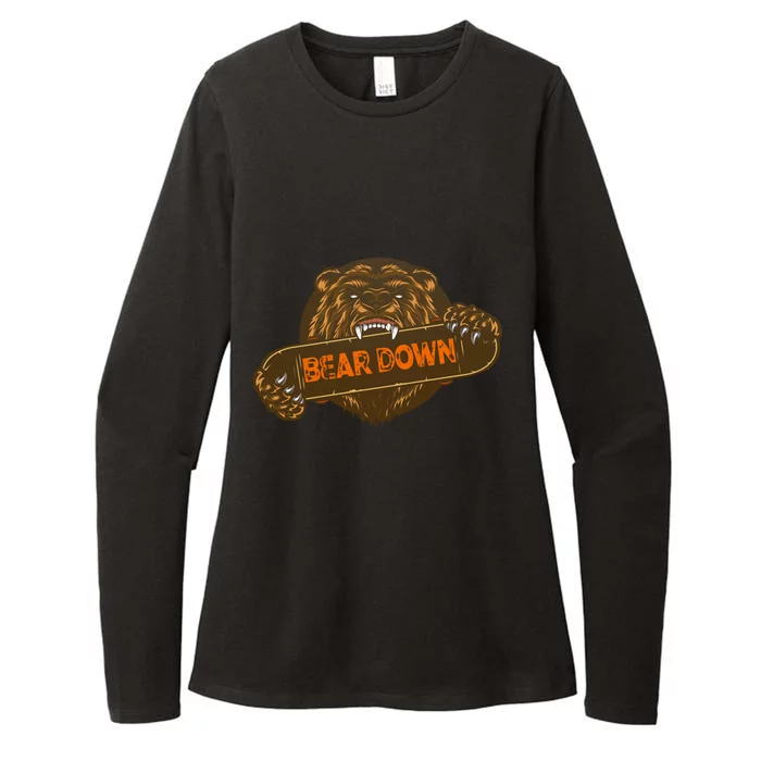 Bear Down Brown Bear Womens CVC Long Sleeve Shirt