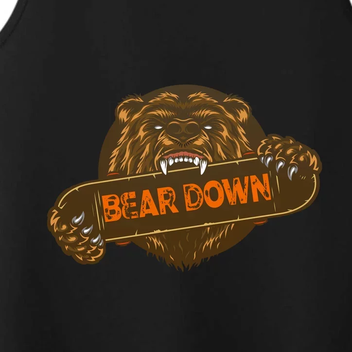 Bear Down Brown Bear Performance Tank