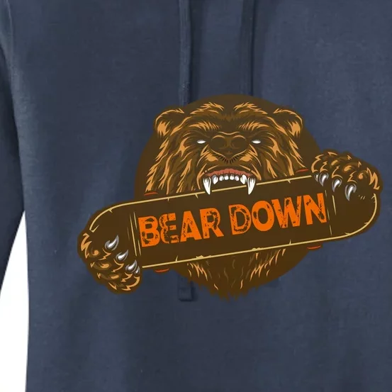 Bear Down Brown Bear Women's Pullover Hoodie