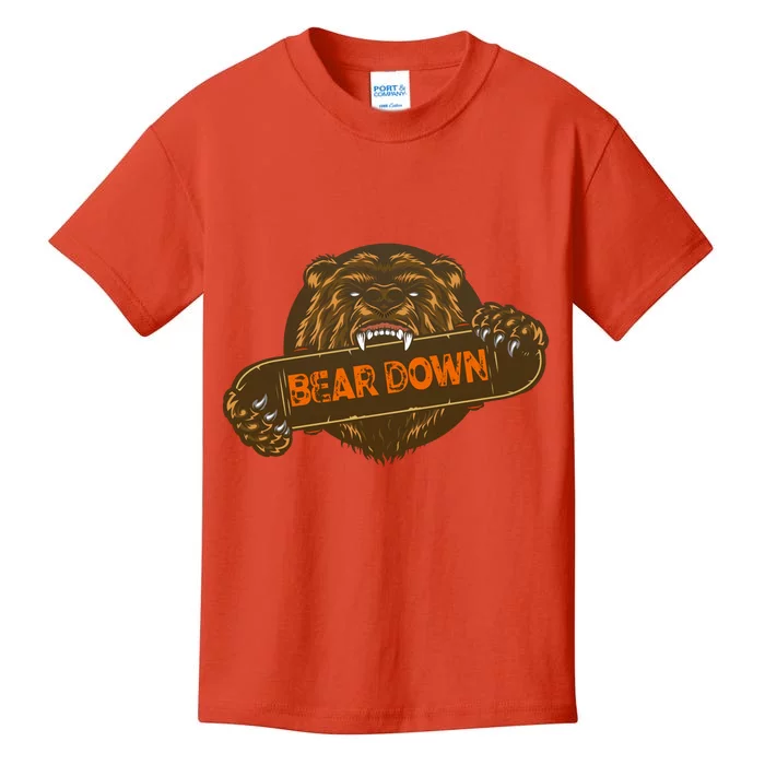 Bear Down Brown Bear Kids T-Shirt