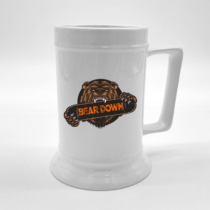 Bear Down Brown Bear Front & Back Beer Stein