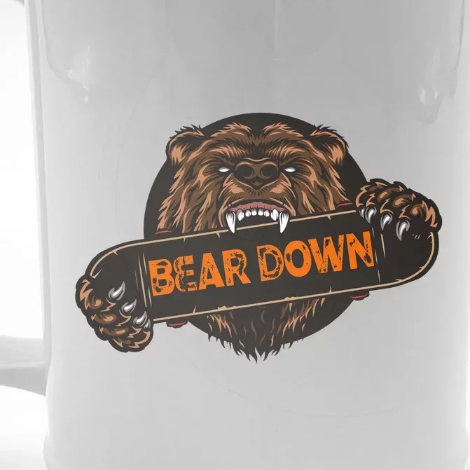 Bear Down Brown Bear Front & Back Beer Stein