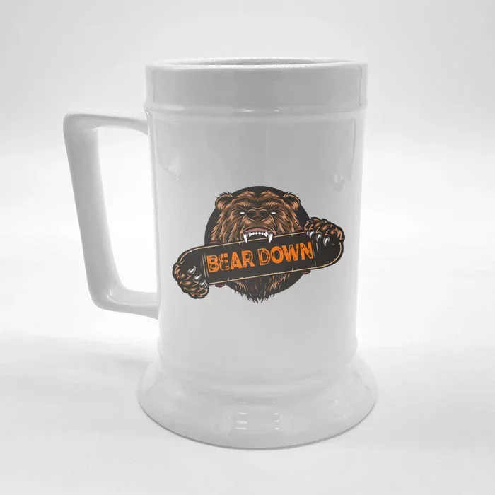 Bear Down Brown Bear Front & Back Beer Stein