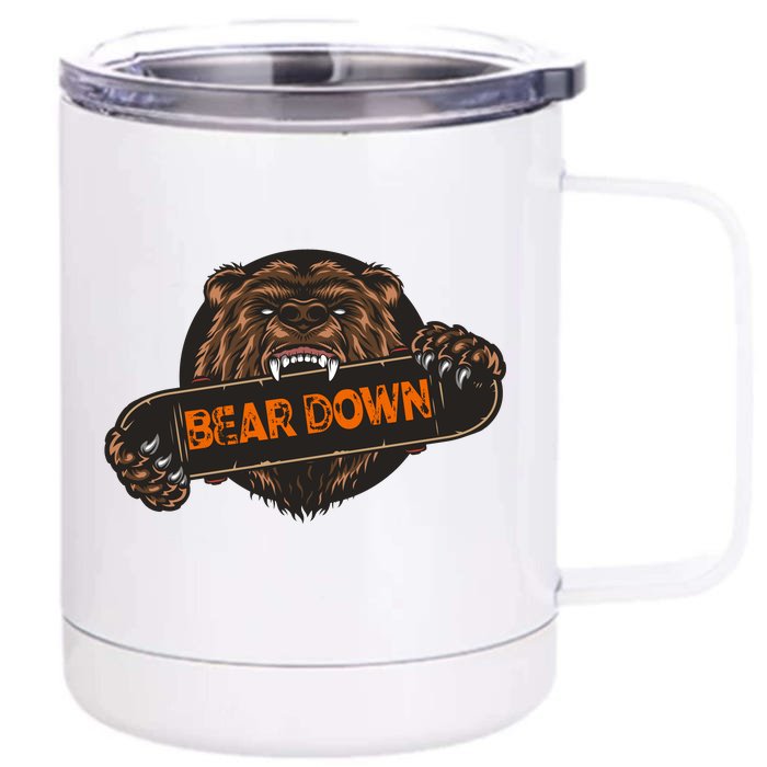 Bear Down Brown Bear Front & Back 12oz Stainless Steel Tumbler Cup