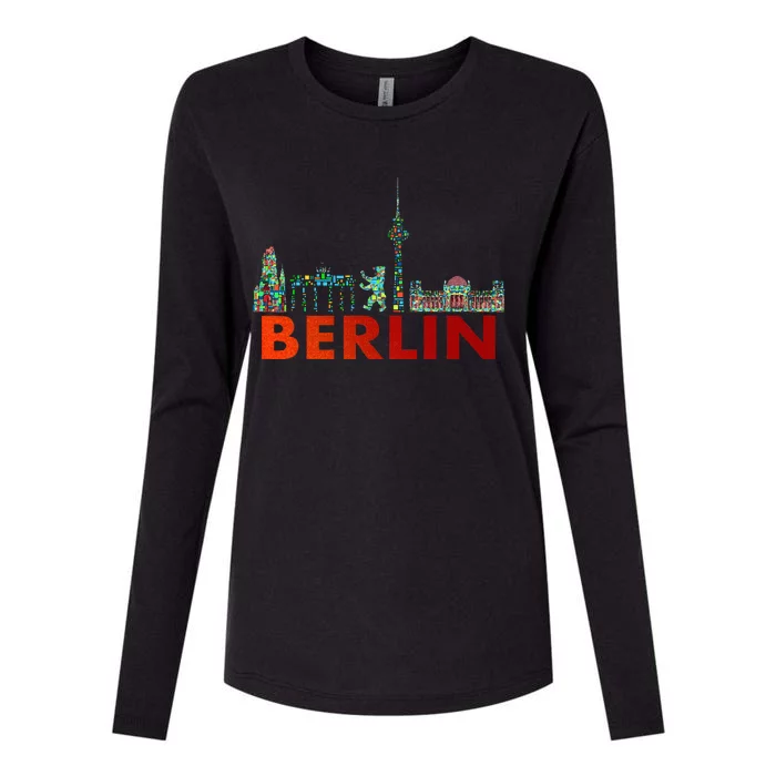 Berlin Design Berlin Bear I Love Berlin Womens Cotton Relaxed Long Sleeve T-Shirt