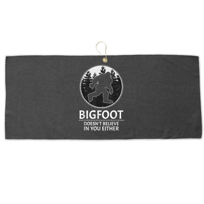 Bigfoot Doesn't Believe In You Either Sasquatch Large Microfiber Waffle Golf Towel