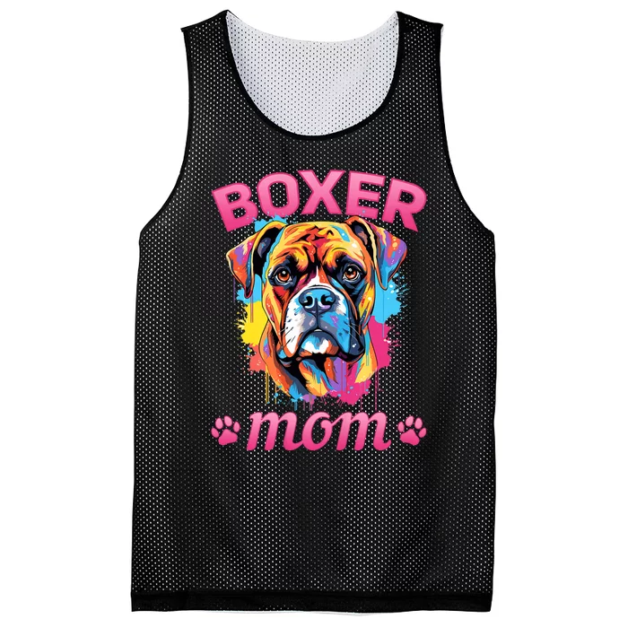 Boxer Dog Breed Pet Boxer Mom Mesh Reversible Basketball Jersey Tank