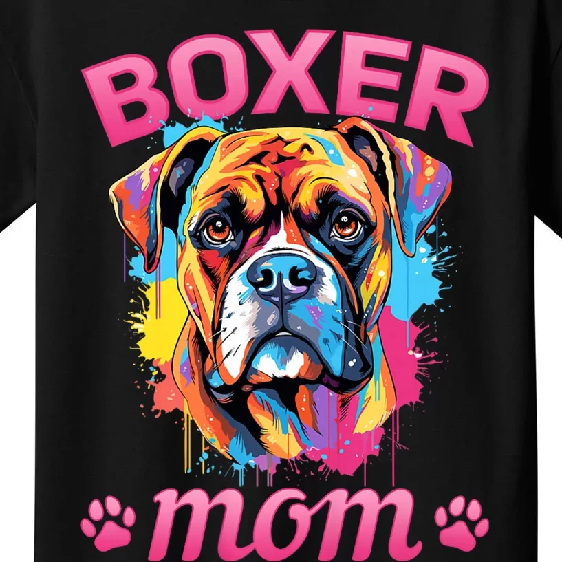 Boxer Dog Breed Pet Boxer Mom Kids T-Shirt