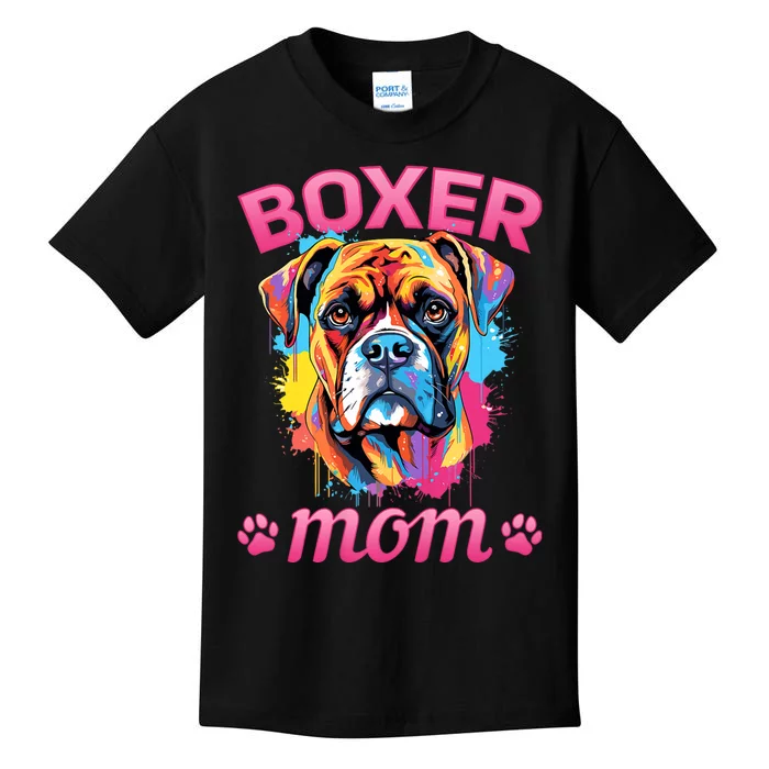 Boxer Dog Breed Pet Boxer Mom Kids T-Shirt