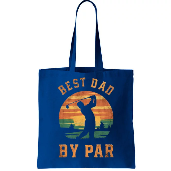 Best Dad By Par Golfing Funny Grandpa Golf Golfer Gift Tote Bag