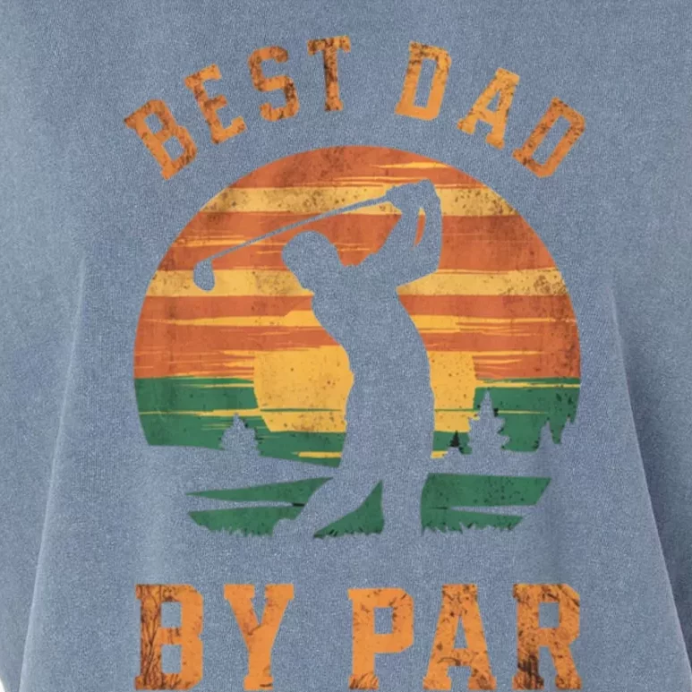 Best Dad By Par Golfing Funny Grandpa Golf Golfer Gift Garment-Dyed Women's Muscle Tee