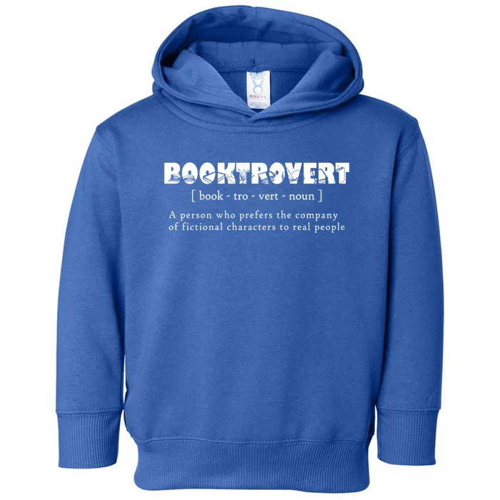 Booktrovert Definition Booknerd Book Lovers Gift Toddler Hoodie