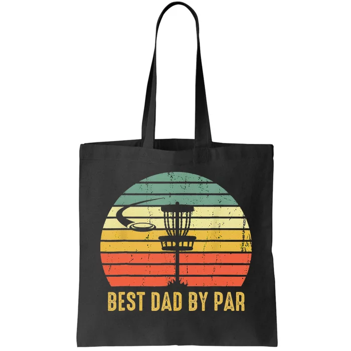 Best Dad By Par Funny Disc Golf Gifts Vintage Fathers Day Tote Bag