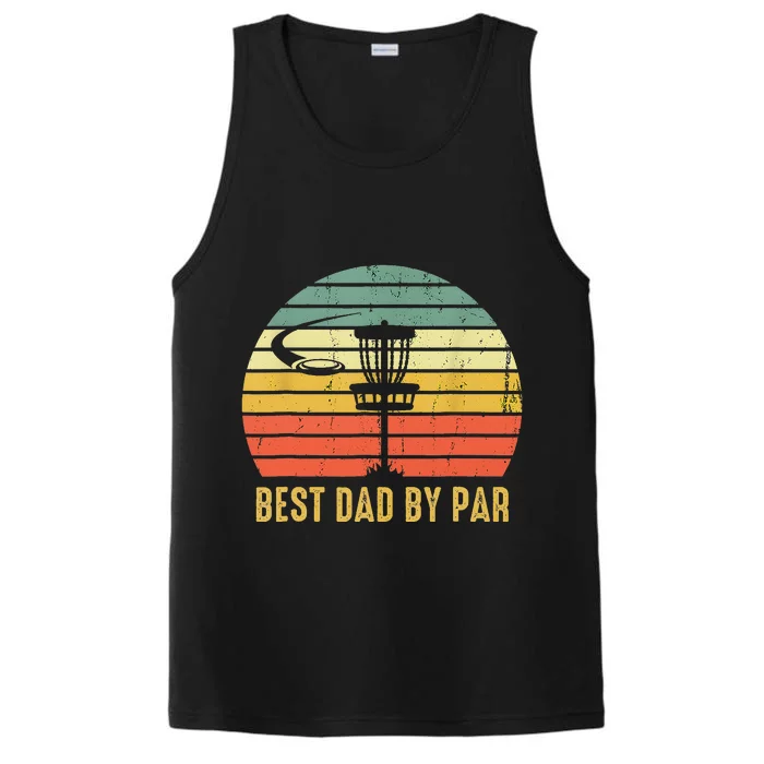 Best Dad By Par Funny Disc Golf Gifts Vintage Fathers Day Performance Tank