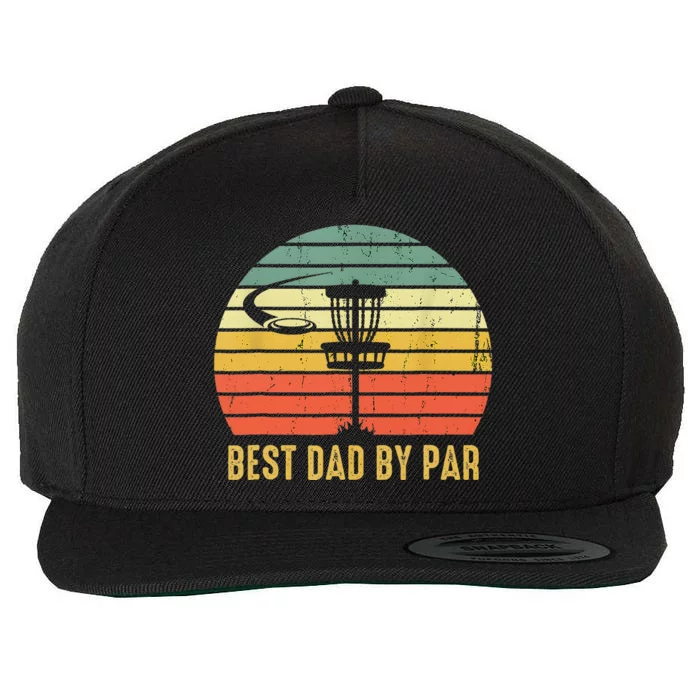 Best Dad By Par Funny Disc Golf Gifts Vintage Fathers Day Wool Snapback Cap