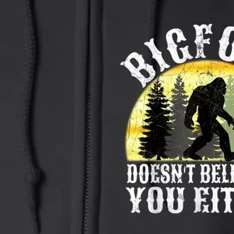 Bigfoot Doesn't Believe In You Either Distressed Full Zip Hoodie