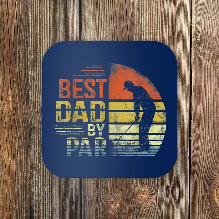 Best Dad By Par Retro Vintage Fathers Day Golf Lover Golfer Coaster