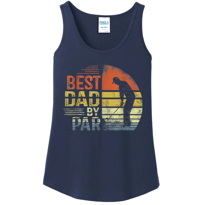 Best Dad By Par Retro Vintage Fathers Day Golf Lover Golfer Ladies Essential Tank