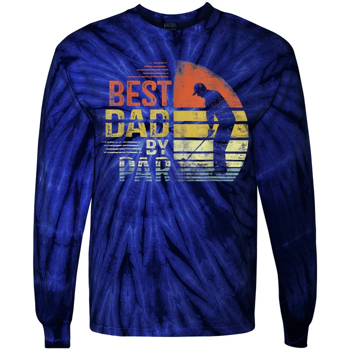 Best Dad By Par Retro Vintage Fathers Day Golf Lover Golfer Tie-Dye Long Sleeve Shirt