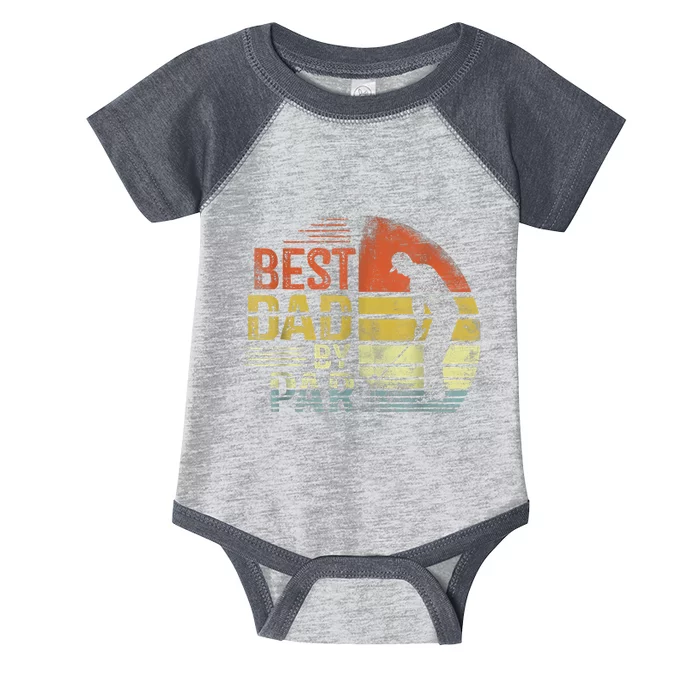 Best Dad By Par Retro Vintage Fathers Day Golf Lover Golfer Infant Baby Jersey Bodysuit