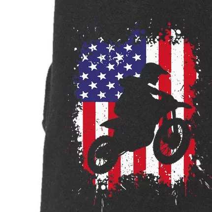 Best Dirt Bike Dirtbike Racing Us Flag Biker Doggie 3-End Fleece Hoodie