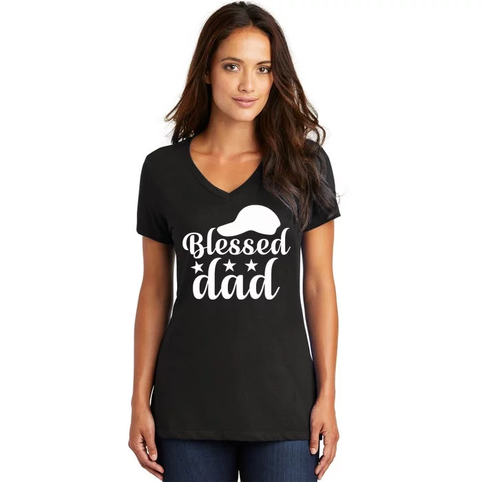 Blessed Dad Women's V-Neck T-Shirt