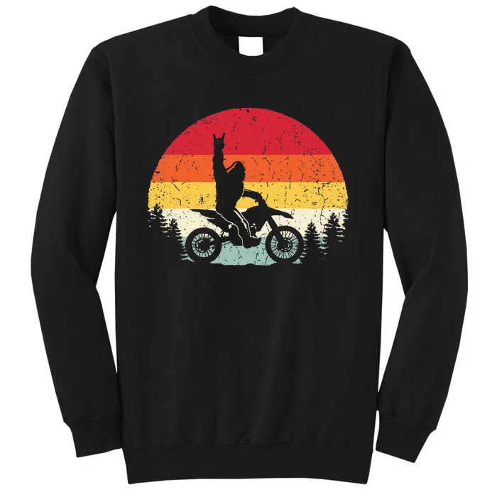 Bigfoot Dirt Bike Motocross Funny Sasquatch Enduro Vintage Tall Sweatshirt