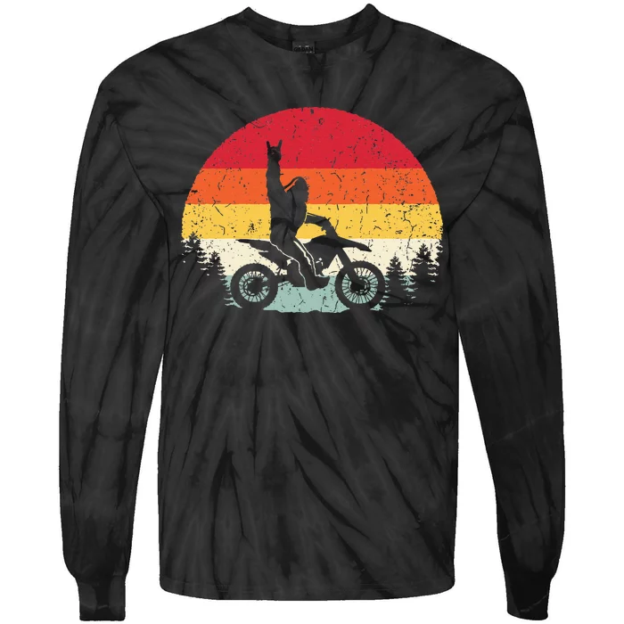 Bigfoot Dirt Bike Motocross Funny Sasquatch Enduro Vintage Tie-Dye Long Sleeve Shirt