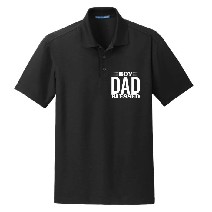 Boy Dad Blessed Dry Zone Grid Performance Polo