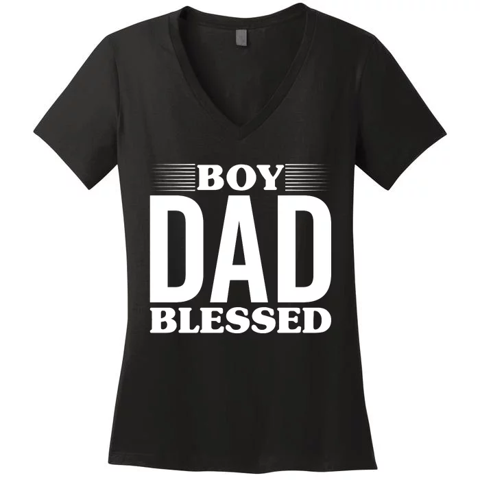 Boy Dad Blessed Women's V-Neck T-Shirt