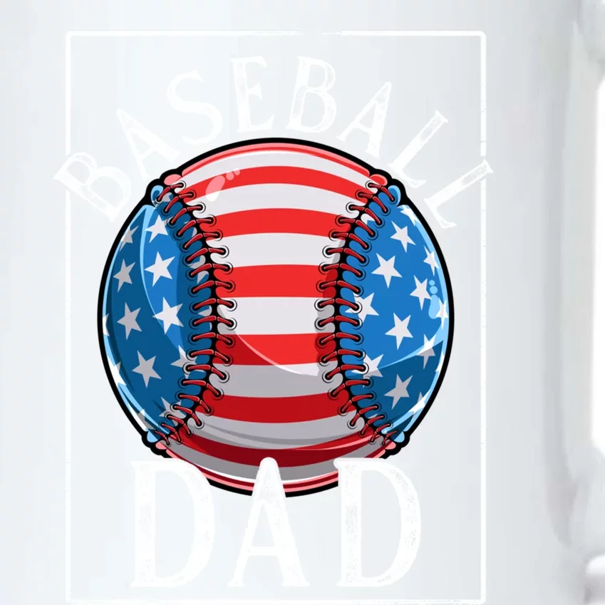 Baseball Dad Baseball Practice Father American Flag Gift Black Color Changing Mug