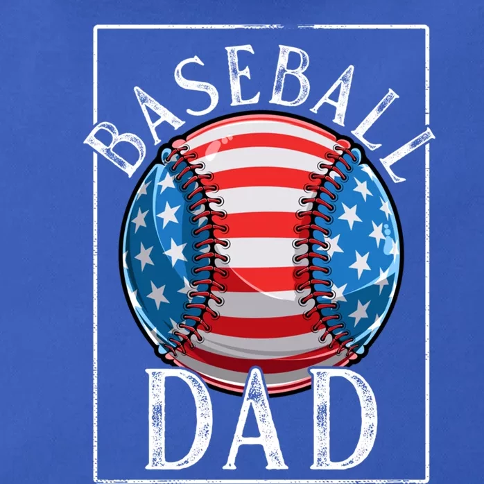 Baseball Dad Baseball Practice Father American Flag Gift Zip Tote Bag