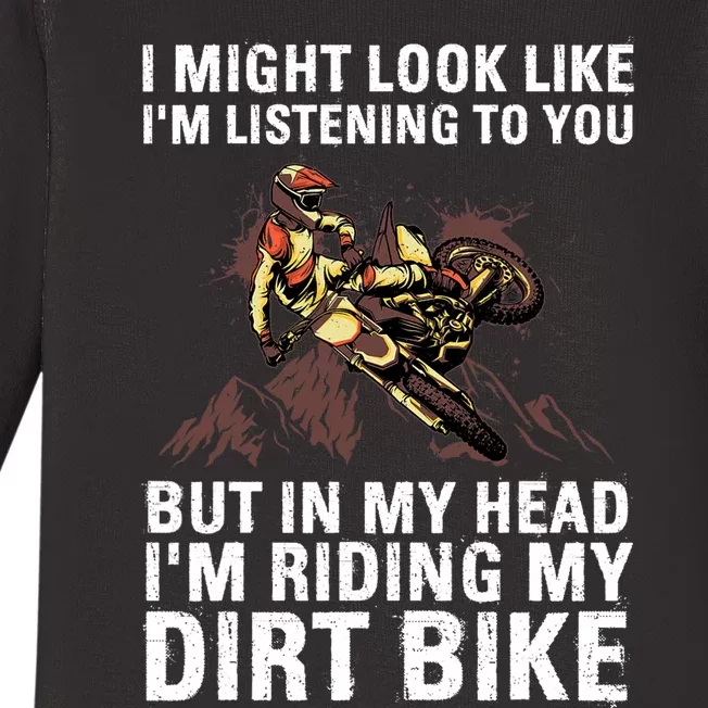 Best Dirt Bike Art For Men Women Motocross Dirt Bike Lover Baby Long Sleeve Bodysuit