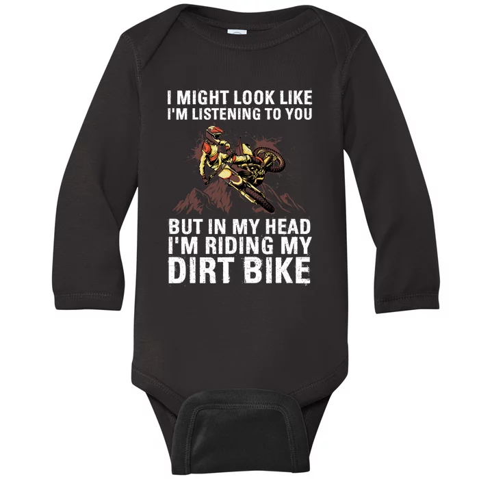 Best Dirt Bike Art For Men Women Motocross Dirt Bike Lover Baby Long Sleeve Bodysuit