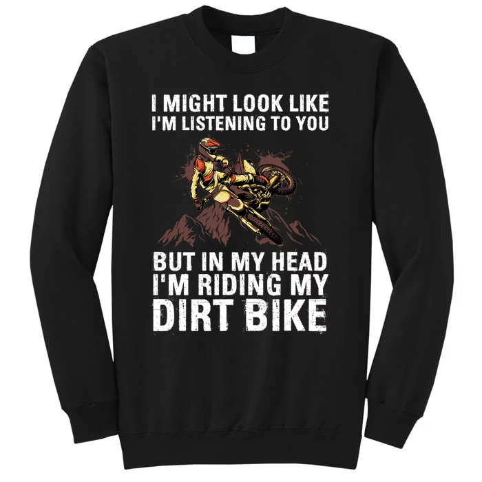 Best Dirt Bike Art For Men Women Motocross Dirt Bike Lover Tall Sweatshirt