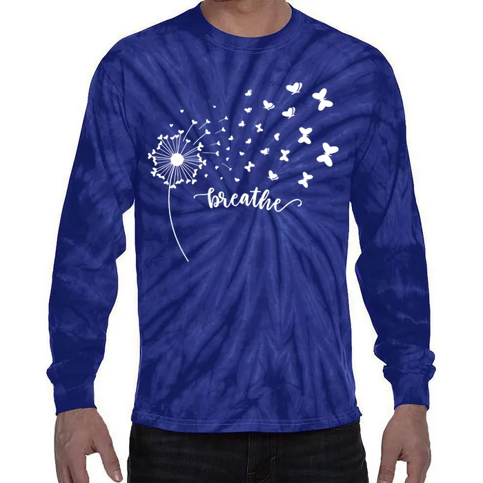 Breathe Dandelion Butterfly Tie-Dye Long Sleeve Shirt