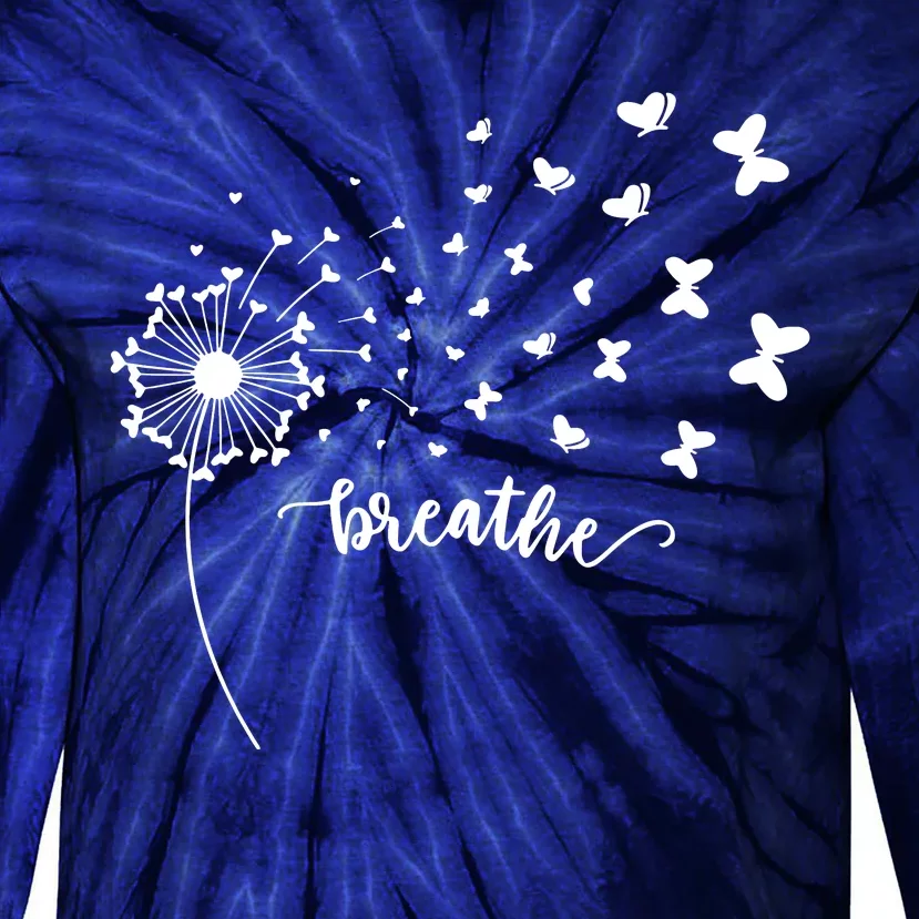 Breathe Dandelion Butterfly Tie-Dye Long Sleeve Shirt