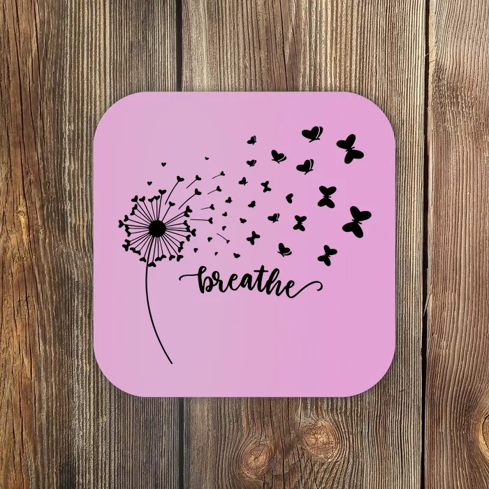 Breathe Dandelion Butterfly Coaster