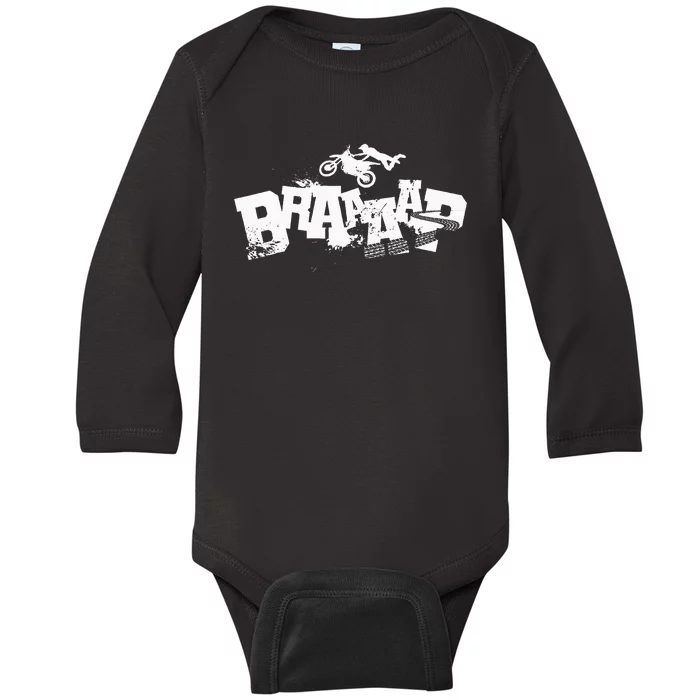 Braaap Dirt Biking Boy Dirt Bike Baby Long Sleeve Bodysuit