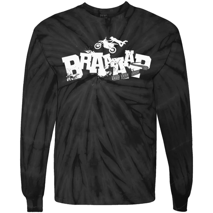 Braaap Dirt Biking Boy Dirt Bike Tie-Dye Long Sleeve Shirt