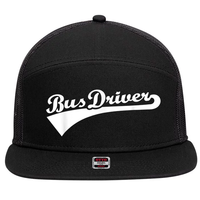 Bus Driver 7 Panel Mesh Trucker Snapback Hat