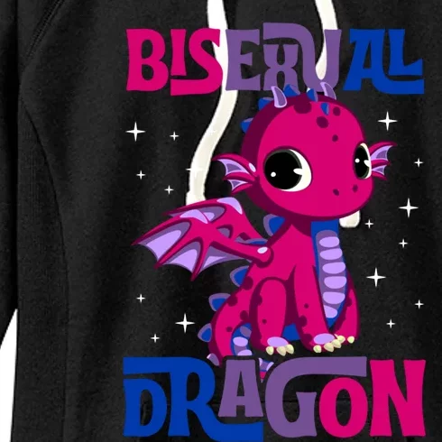 Bisexual Dragon Bi Pride Flag Stuff For Teens Rainbow Queer Gift Women's Fleece Hoodie