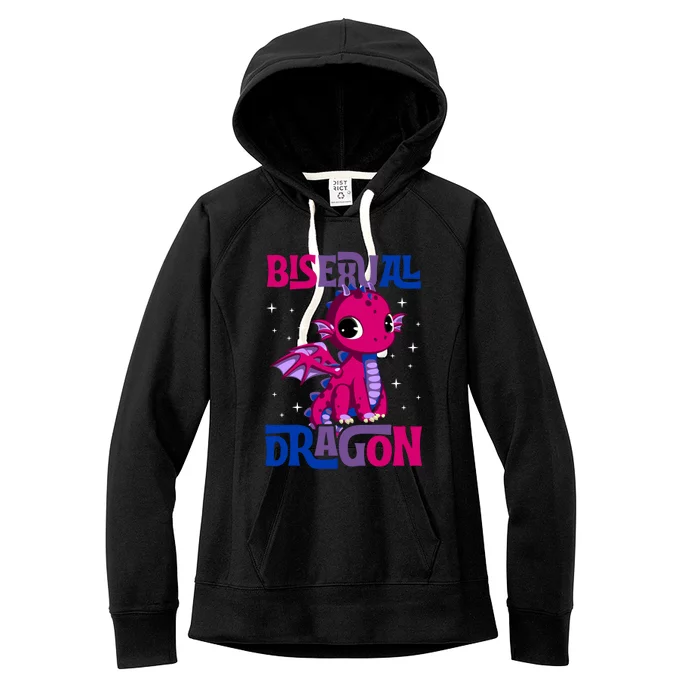 Bisexual Dragon Bi Pride Flag Stuff For Teens Rainbow Queer Gift Women's Fleece Hoodie